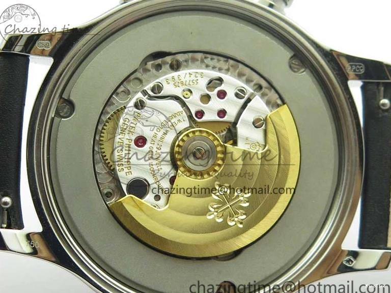 MIROTIME 0418 Practical Calatrava 5524 Pilot Travel Time SS GRF Blue Dial on Black Leather Strap A324 V 7107